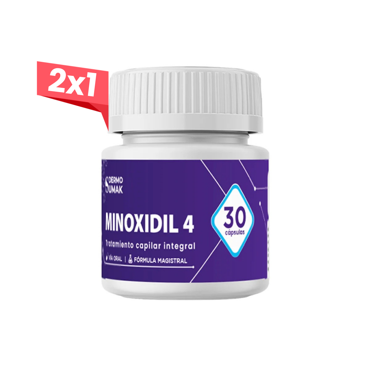 2x1 Minoxidil 4 Mg 30 Capsulas - Dermo Sumak