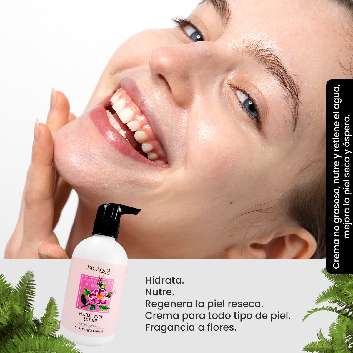 BIOAQUA Loción Corporal Floral Flores Prohibidas – Hidratación – 260ml