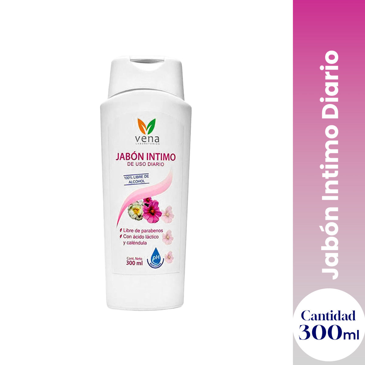 VENA – Jabón íntimo para higiene diaria con caléndula y ácido láctico – 300 ml