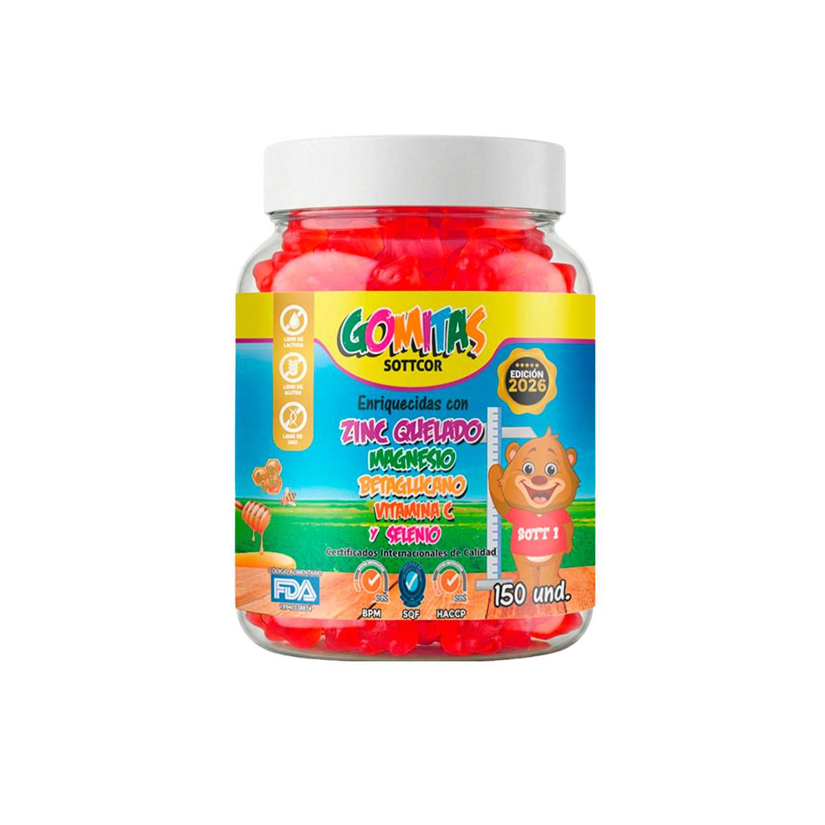 Gomitas para Niños Zinc Quelado 150 Gomitas Sottcor