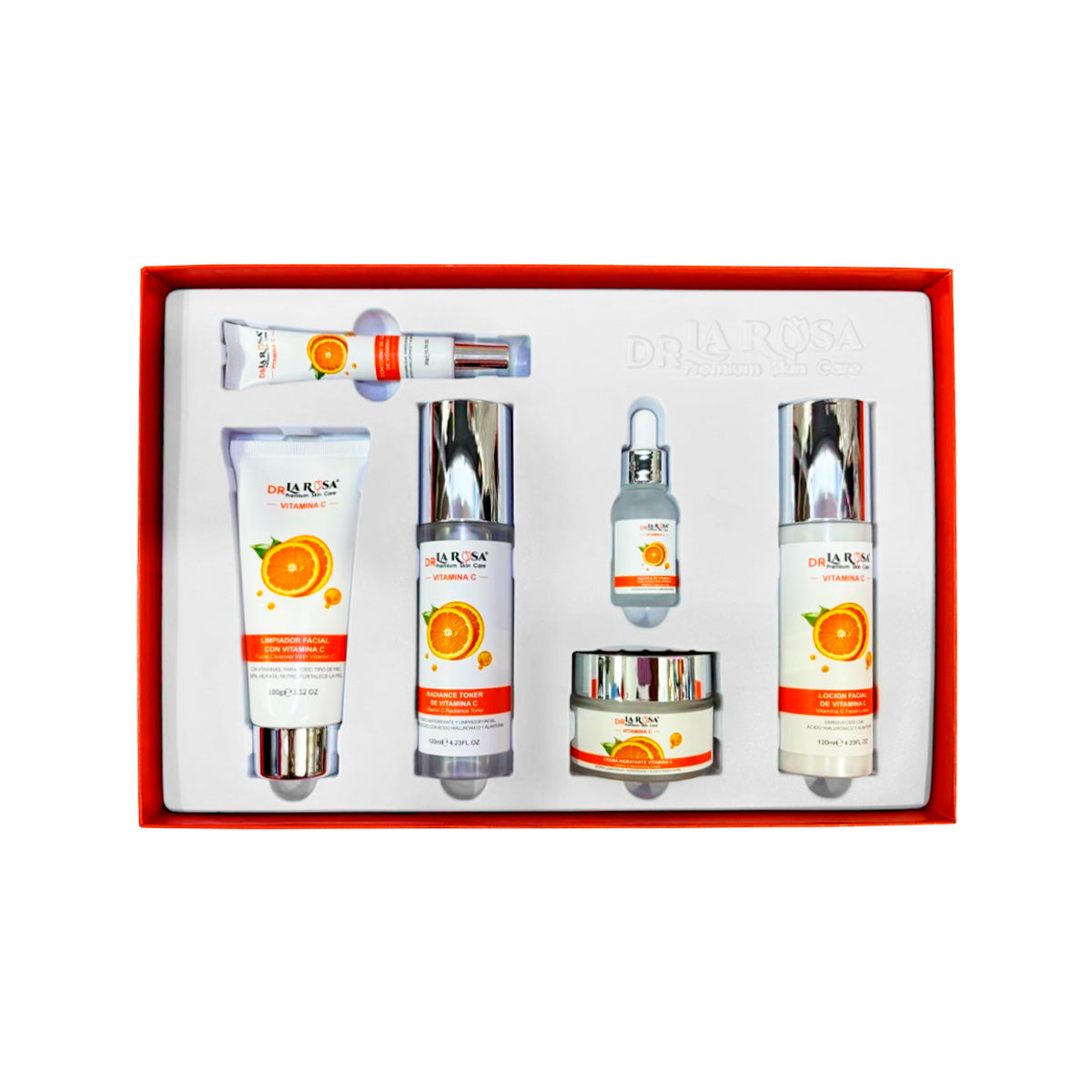 Set Skin Care Premiun de VitaminaC 6 piezas Dr la Rosa
