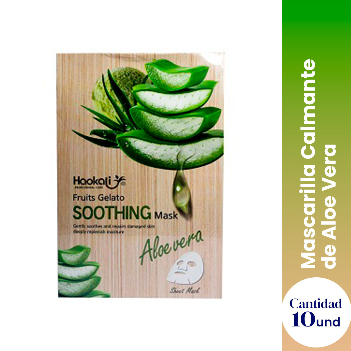 FRUIT OF THE WOKALI – HIDRATANTE Y REPARADOR FACIAL – MASCARILLA CALMANTE DE ALOE VERA – 30ml x 10 UND