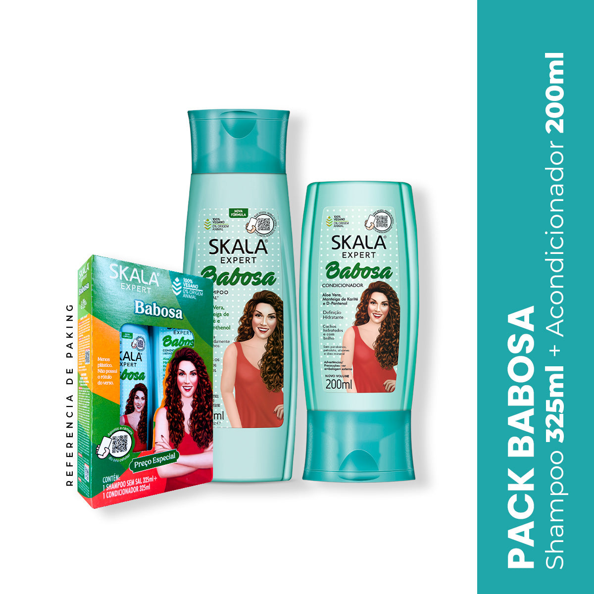 Shampoo 325ml + Acondicionador 200ml Babosa Aloe Vera Skala