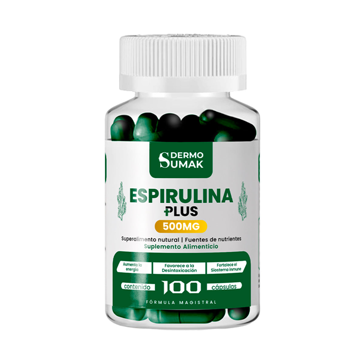 Espirulina Plus+ 500mg Dermo Sumak