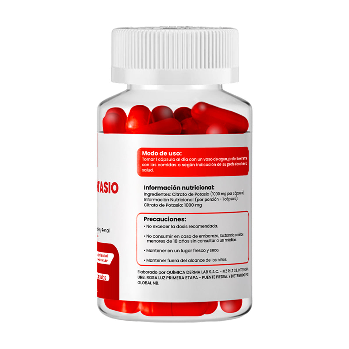 DERMO SUMAK – SUPLEMENTO DE MINERAL Y ELECTROLITOS – CITRATO DE POTASIO – 100 CÁPSULAS