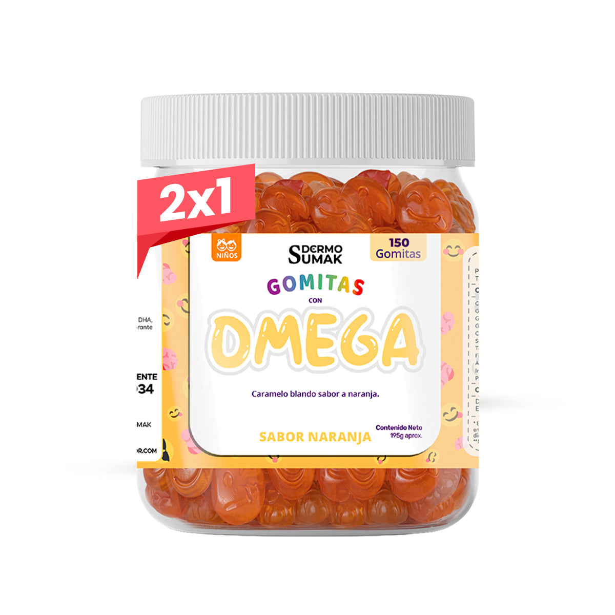 2X1 GOMITAS OMEGA - NIÑOS 150 GOMITAS - DERMO SUMAK