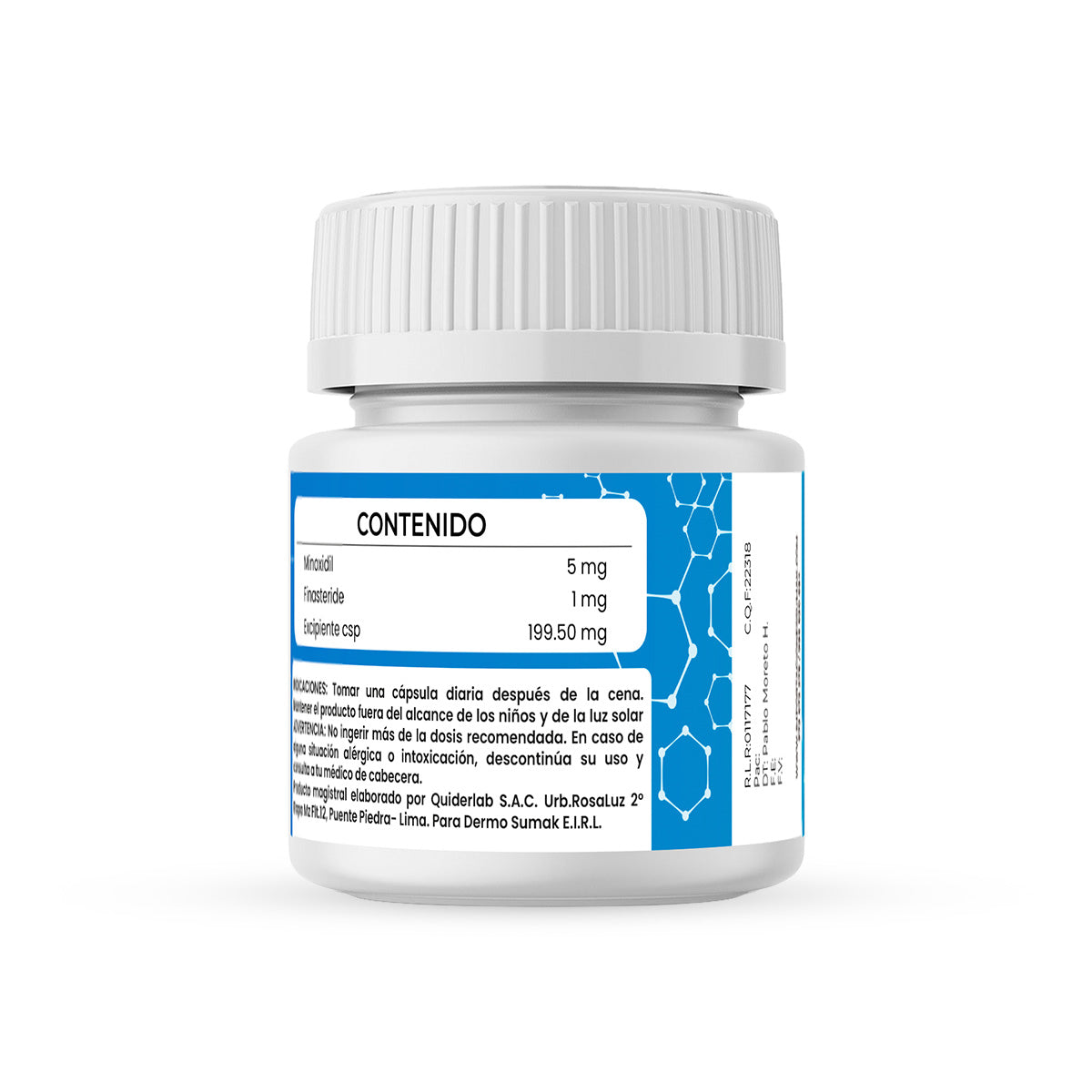 Minoxidil 5 mg & Finasteride 1 mg x 60 Cápsulas- Dermo Sumak