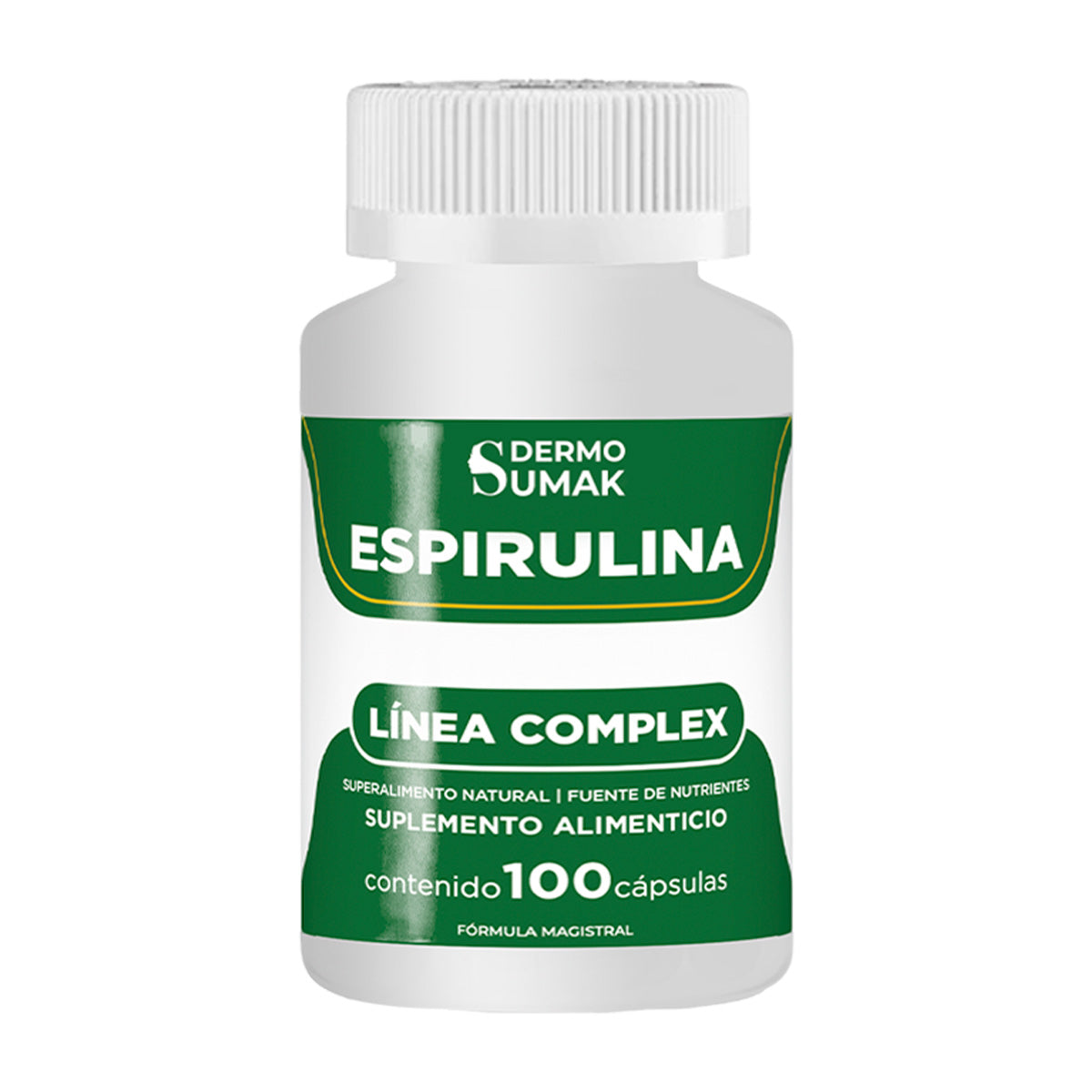 DERMO SUMAK – SUPLEMENTO PARA ENERGÍA Y DEFENSAS – ESPIRULINA SUPERALIMENTO NATURAL – 100 CÁPSULAS