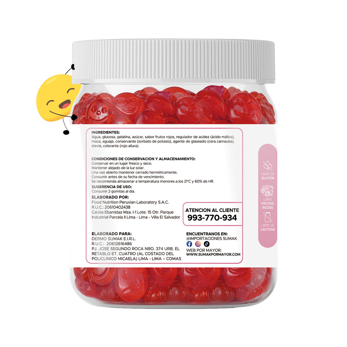 GOMITAS AGUAJE - ADULTO 150 GOMITAS - DERMO SUMAK