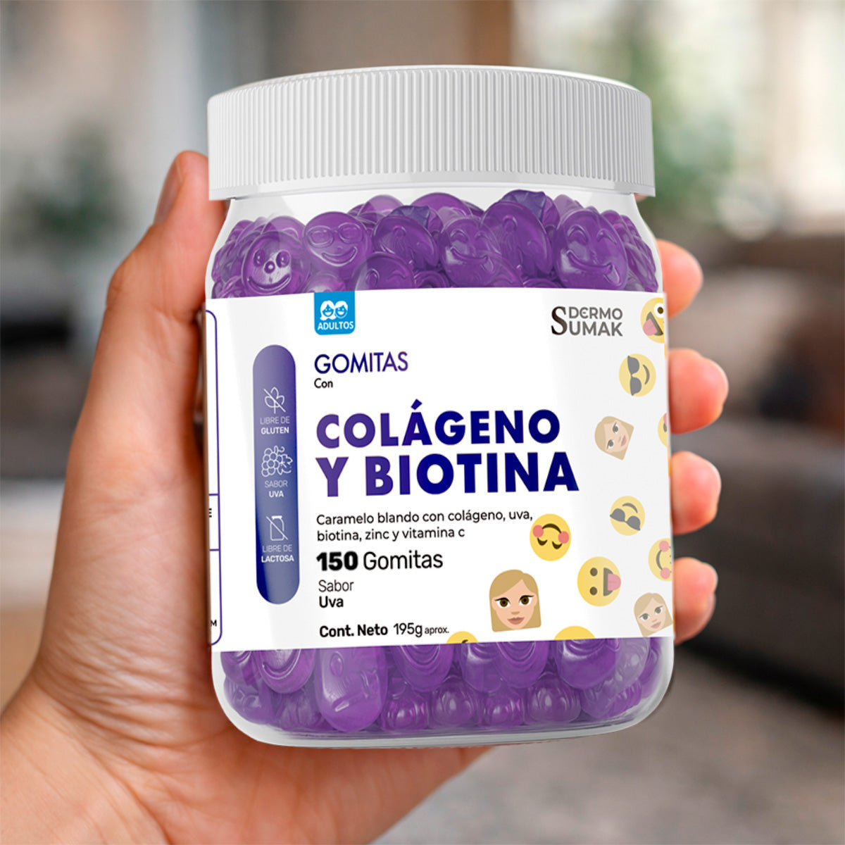 GOMITAS COLÁGENO Y BIOTINA - ADULTO 150 GOMITAS - DERMO SUMAK