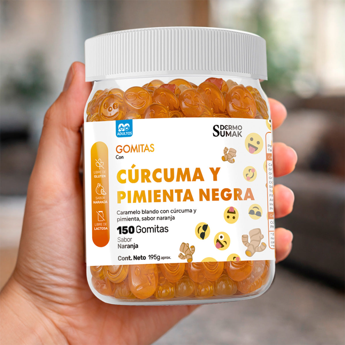 GOMITAS DE CURCUMA Y PIMIENTA NEGRA ADULTOS 150 GOMITAS - DERMO SUMAK