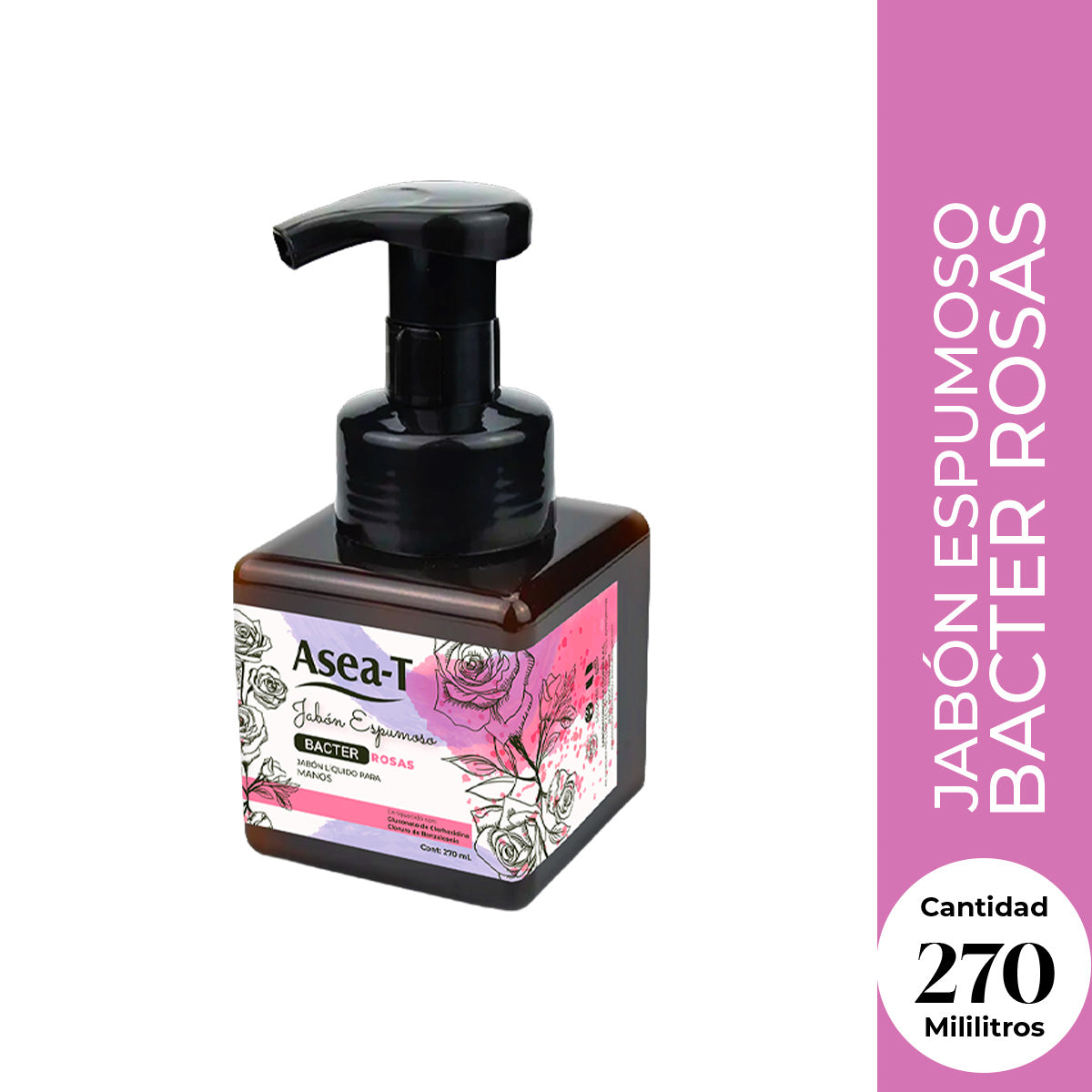 ASEA-T Jabón Espumoso BACTER ROSAS 270ml - La Cooper