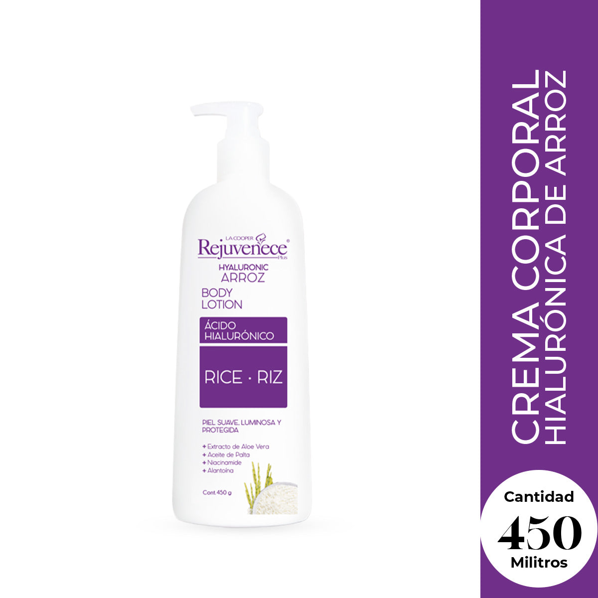 Crema Corporal Hialurónica de Arroz 450gr - LA COOPER