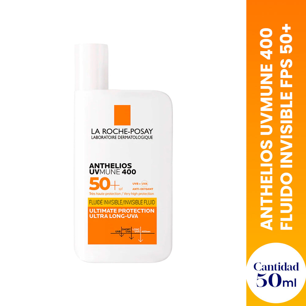 Protector Solar Anthelios UVMune 400 Fluido Invisible FPS 50+ 50ml - La Roche-Posay