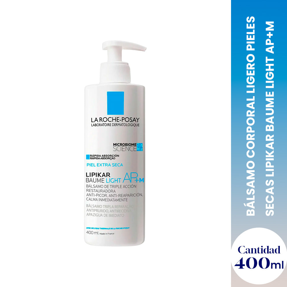 Bálsamo Corporal Ligero Pieles Secas Lipikar Baume Light AP+M 400mL - LA ROCHE-POSAY