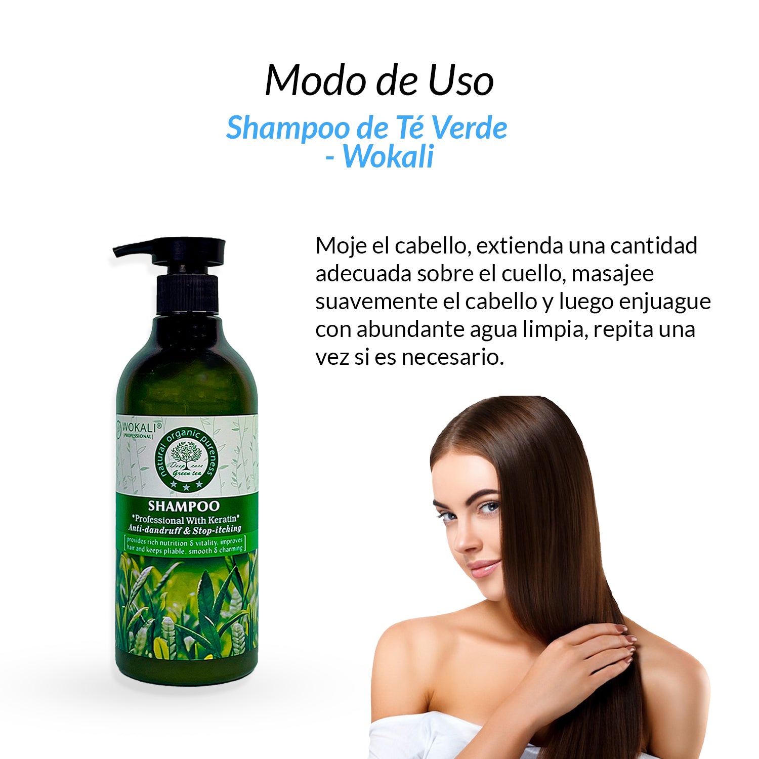 Fruit of the Wokali – Fortalecimiento y crecimiento capilar – Shampoo de Té Verde 550ml