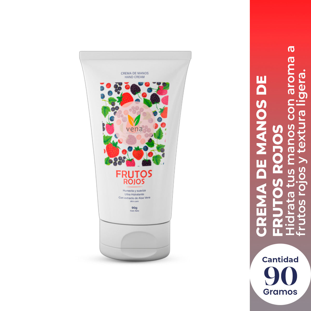Vena Crema de Manos Frutos Rojos 90g – Hidratación & Suavidad