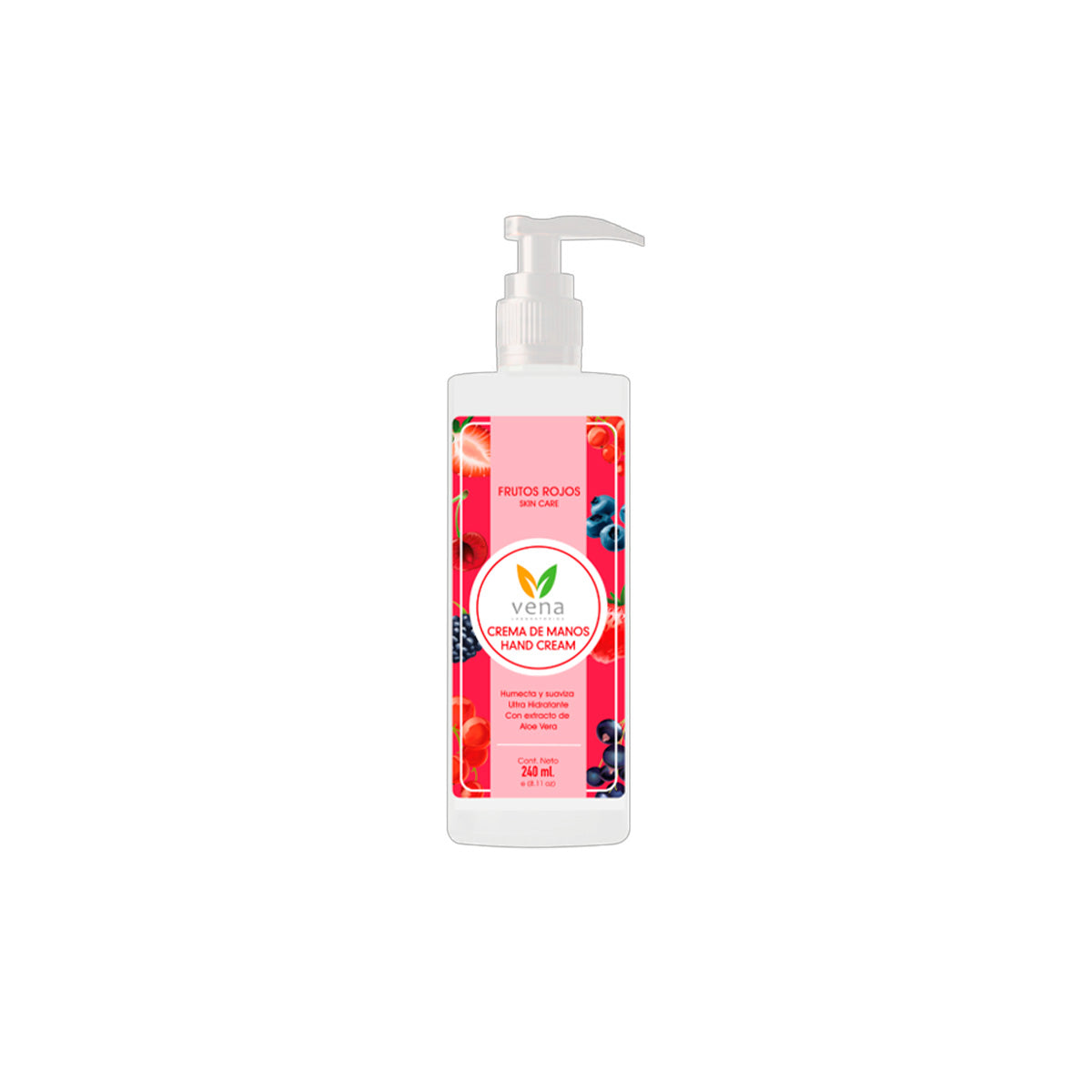 Vena Crema de Manos con Extracto de Frutos Rojos 240ml – Hidratación