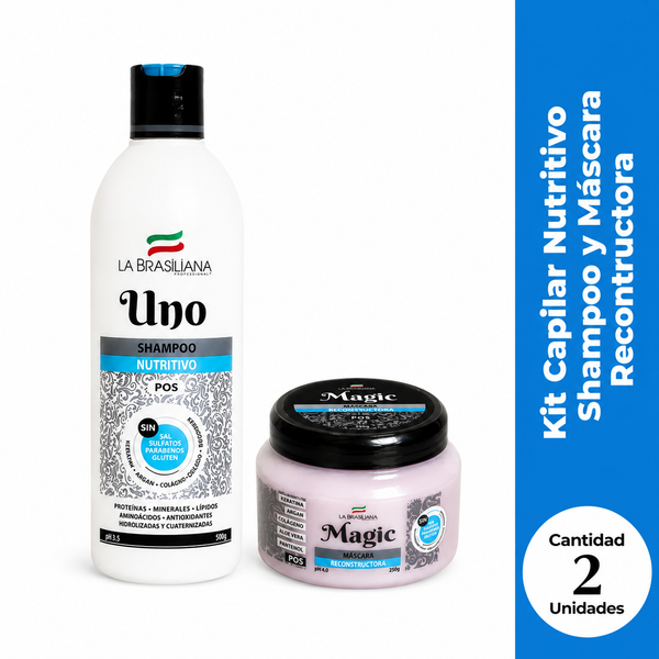La Brasiliana Pack Shampoo Uno + Máscara Reconstructora 750g