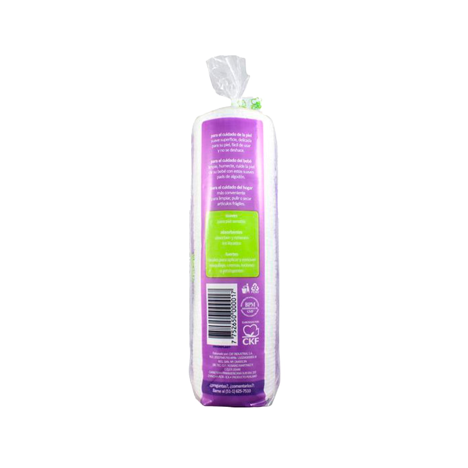 DISCOS DE ALGODÓN – COTTONPADS – LIMPIEZA SUAVE Y EFECTIVA – 120 UNIDADES