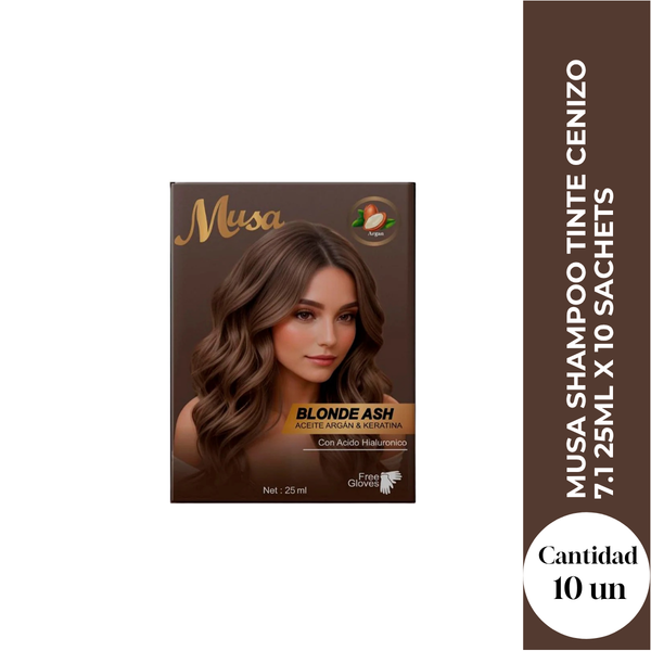Musa Shampoo Tinte Cenizo 7.1 25ml x 10 Sachets