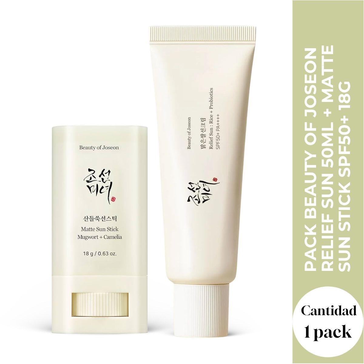 Pack Beauty of Joseon Relief Sun 50ml + Matte Sun Stick SPF50+ 18g