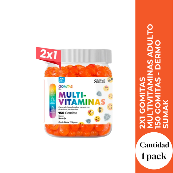 2x1 Gomitas Multivitaminas Adulto 150 Gomitas - Dermo Sumak