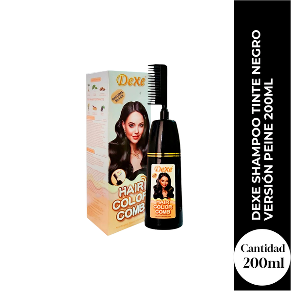 Dexe Shampoo Tinte Negro Versión Peine 200ml