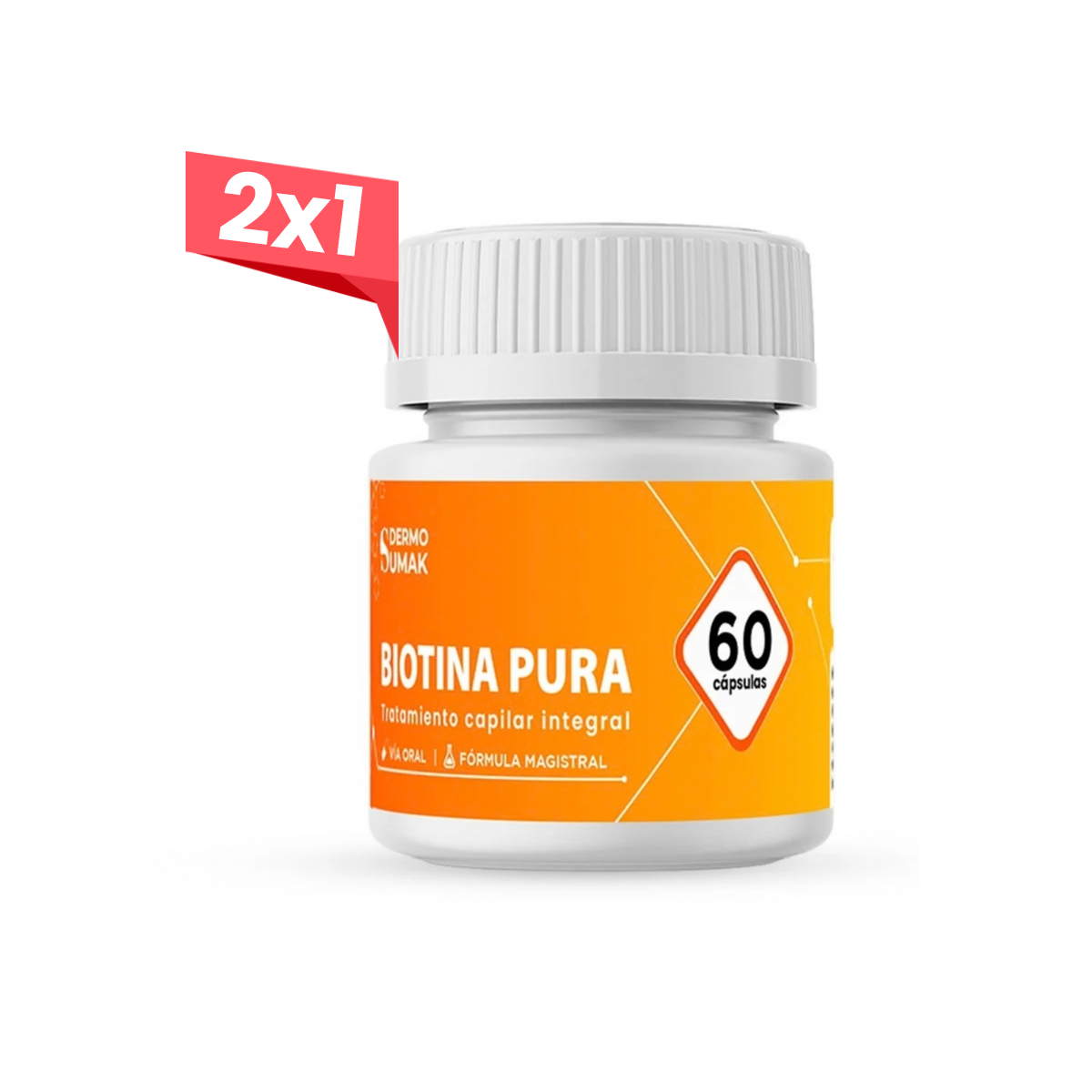 2x1 Biotina pura 10 mg x 60 Cápsulas - Dermo Sumak