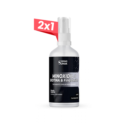 2x1 Loción minoxidil, finasteride y biotina 60ml - Dermo sumak