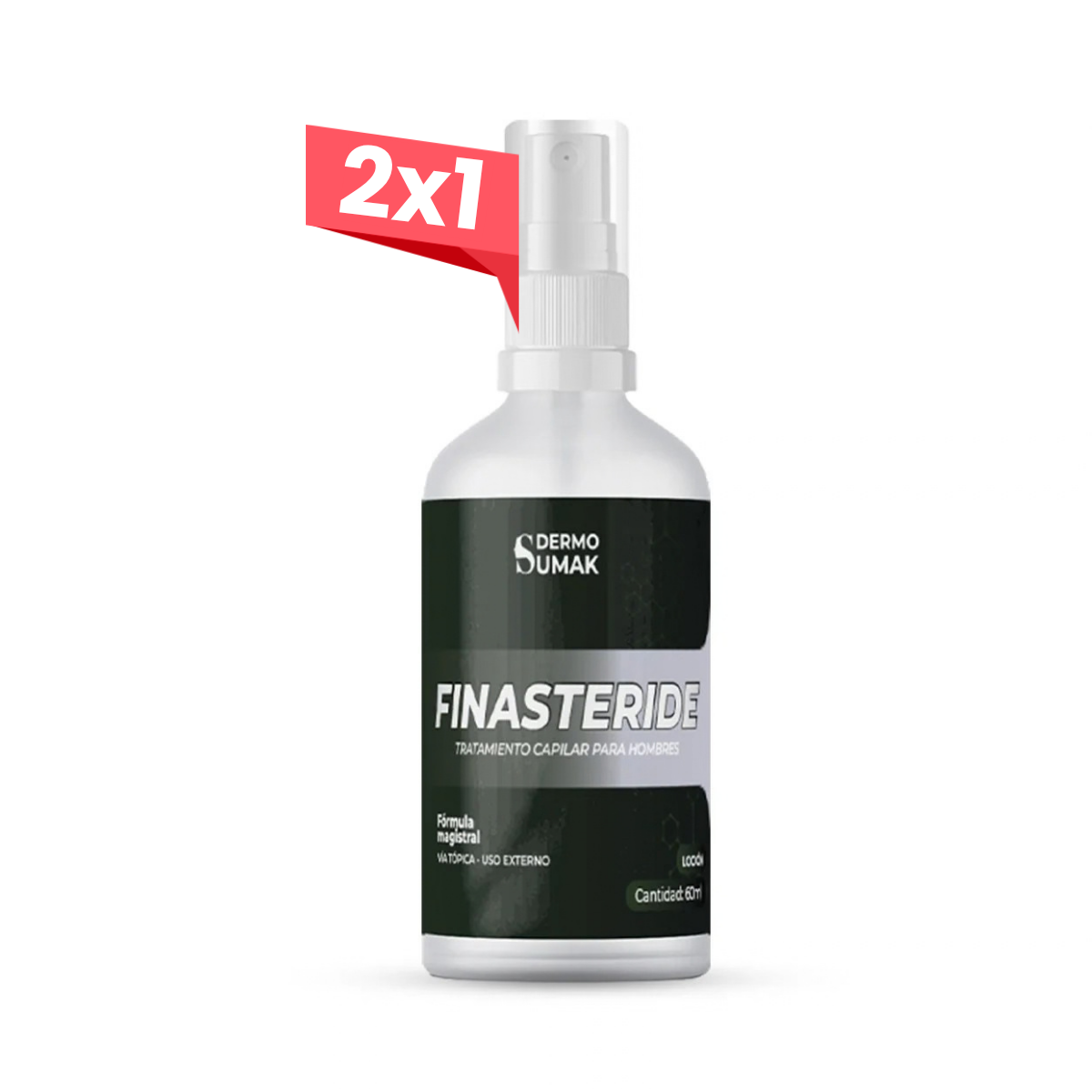2x1 Finasteride 1% - Loción Tratamiento Capilar para Hombres 60ml - DERMOSUMAK