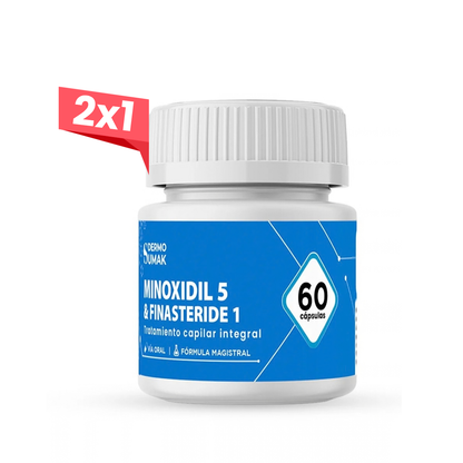 2x1 Minoxidil 5 mg &amp; Finasteride 1 mg x 60 Cápsulas- Dermo Sumak