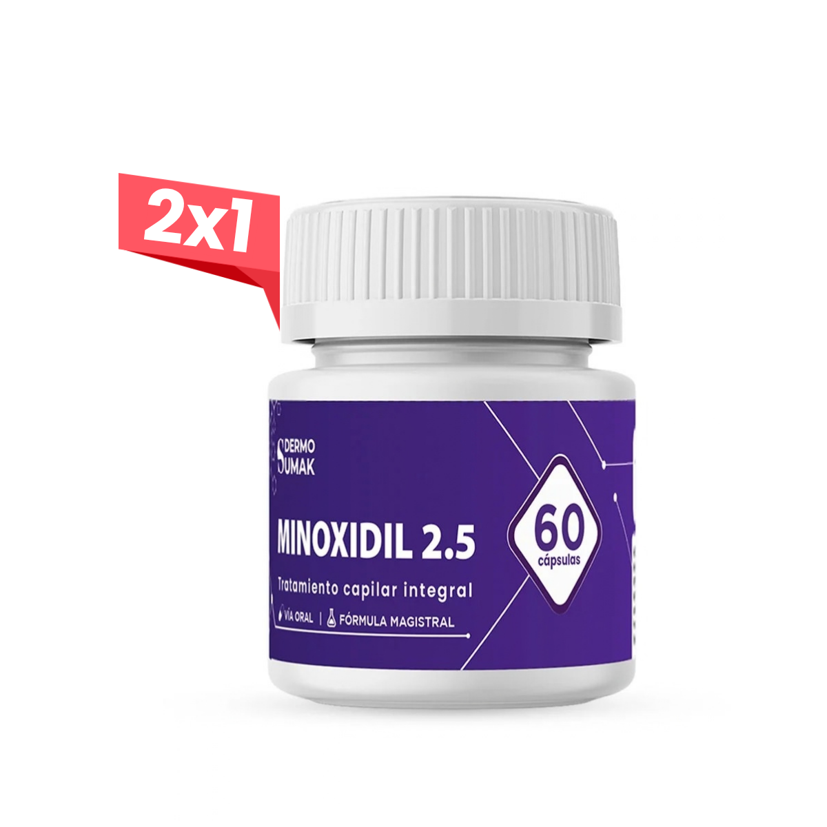 2x1 Minoxidil 2,5mg x 60 Cápsulas - Dermosumak