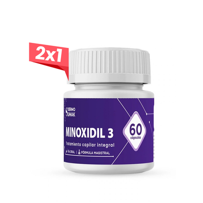 2x1 Minoxidil 3mg 60 Cápsulas - Dermo Sumak