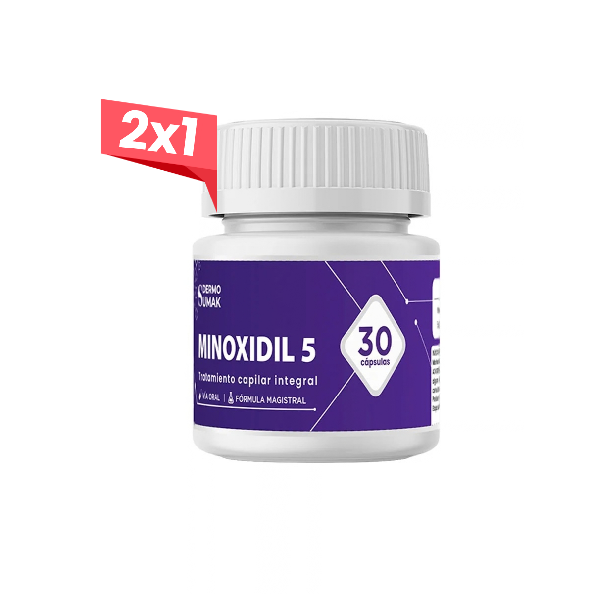 2x1 Minoxidil 5mg x 30 Cápsulas - Dermosumak