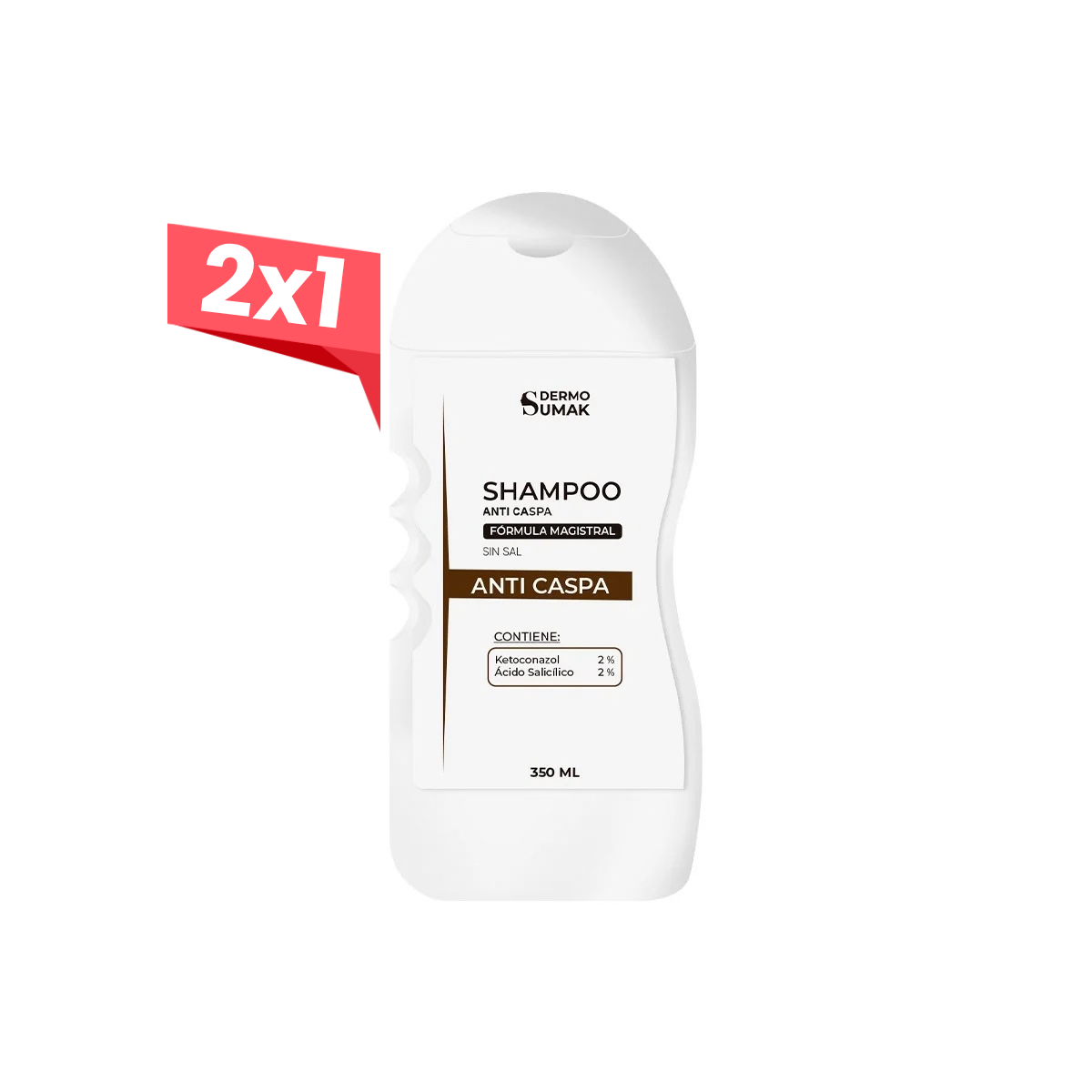 2x1 Dermo Sumak Shampoo Anticaspa Sin Sal Ketoconazol 2% 350ml