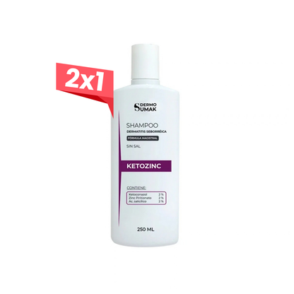 2x1 Dermo Sumak Ketozinc Shampoo Anticaspa Ketoconazol Sin Sal 250ml