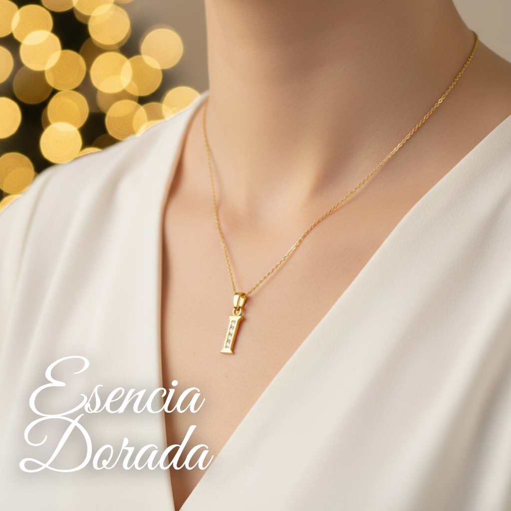 Collar Doble Baño en Oro Letra I – XUPING
