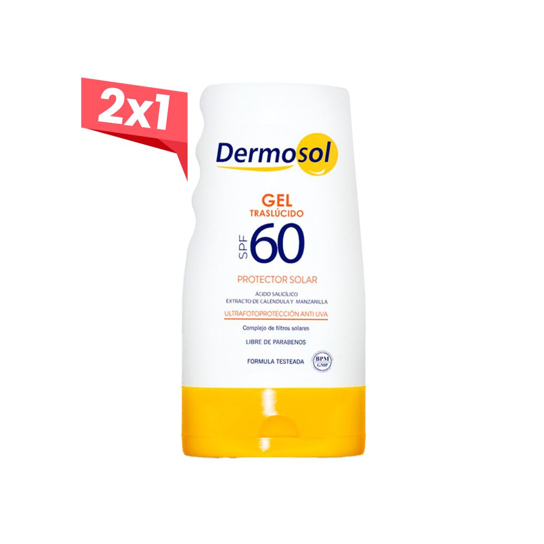 2X1 Dermosol Fotoprotector Solar en Gel 60 SPF – Piel Grasa 60g