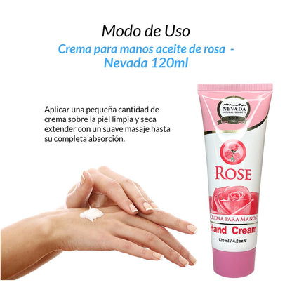 Crema para manos aceite de rosas 120ml - Nevada
