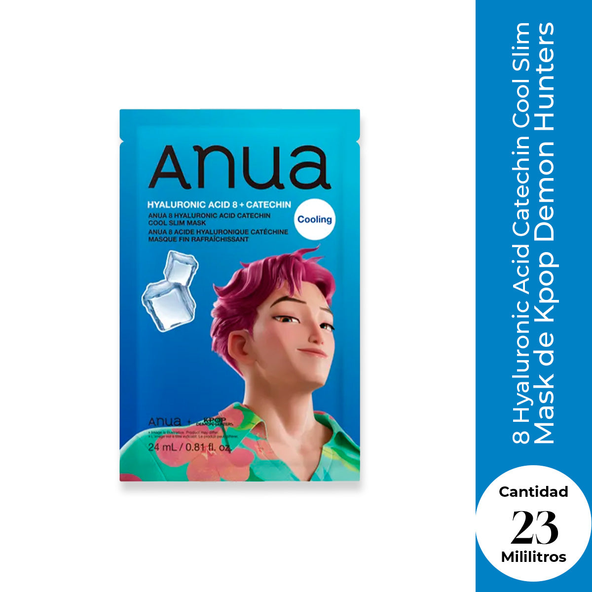 Kpop Demon Hunters 8 Hyaluronic Acid Catechin Cool Slim Mask - Anua