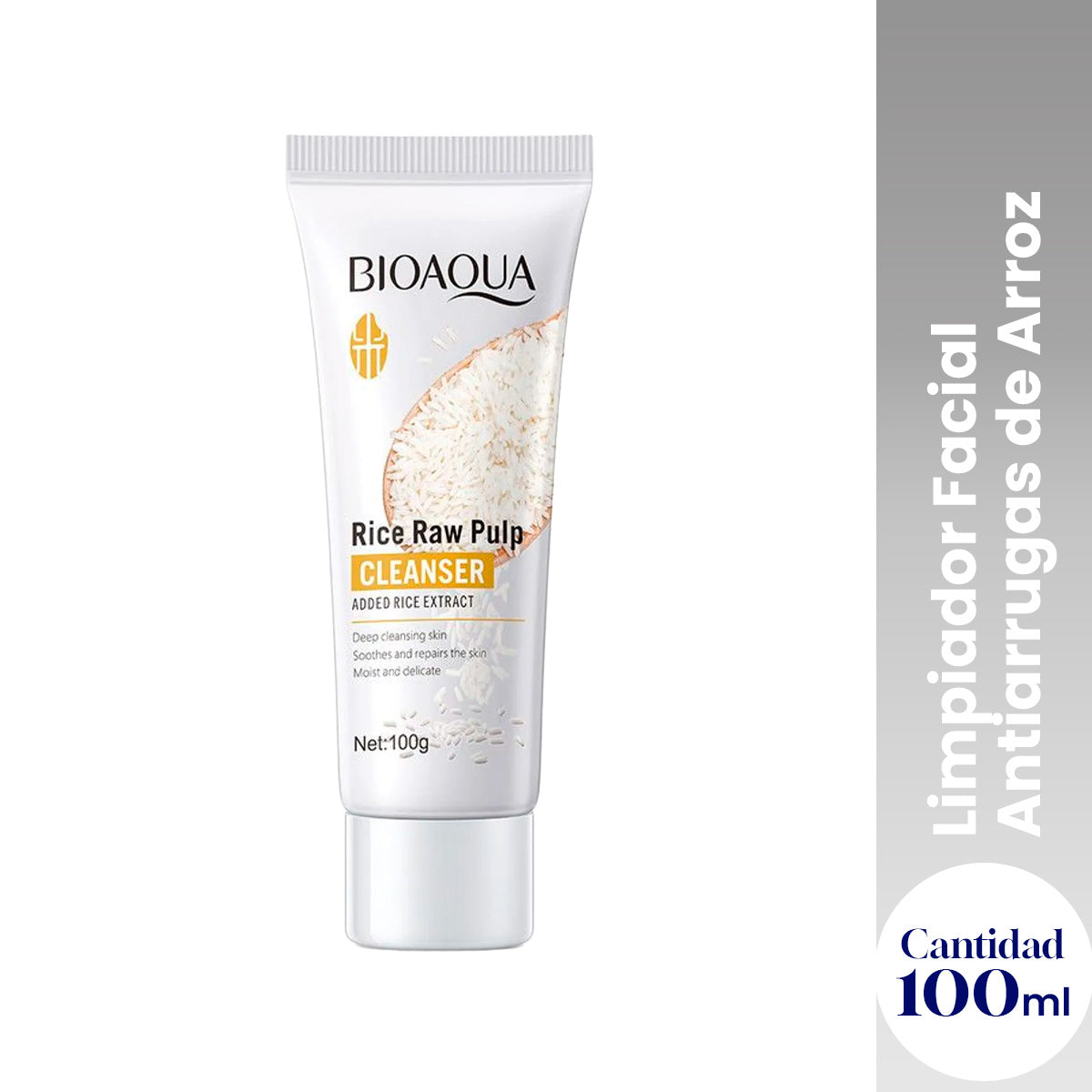 Limpiador Facial Antiarrugas de Arroz 100gr - Bioaqua