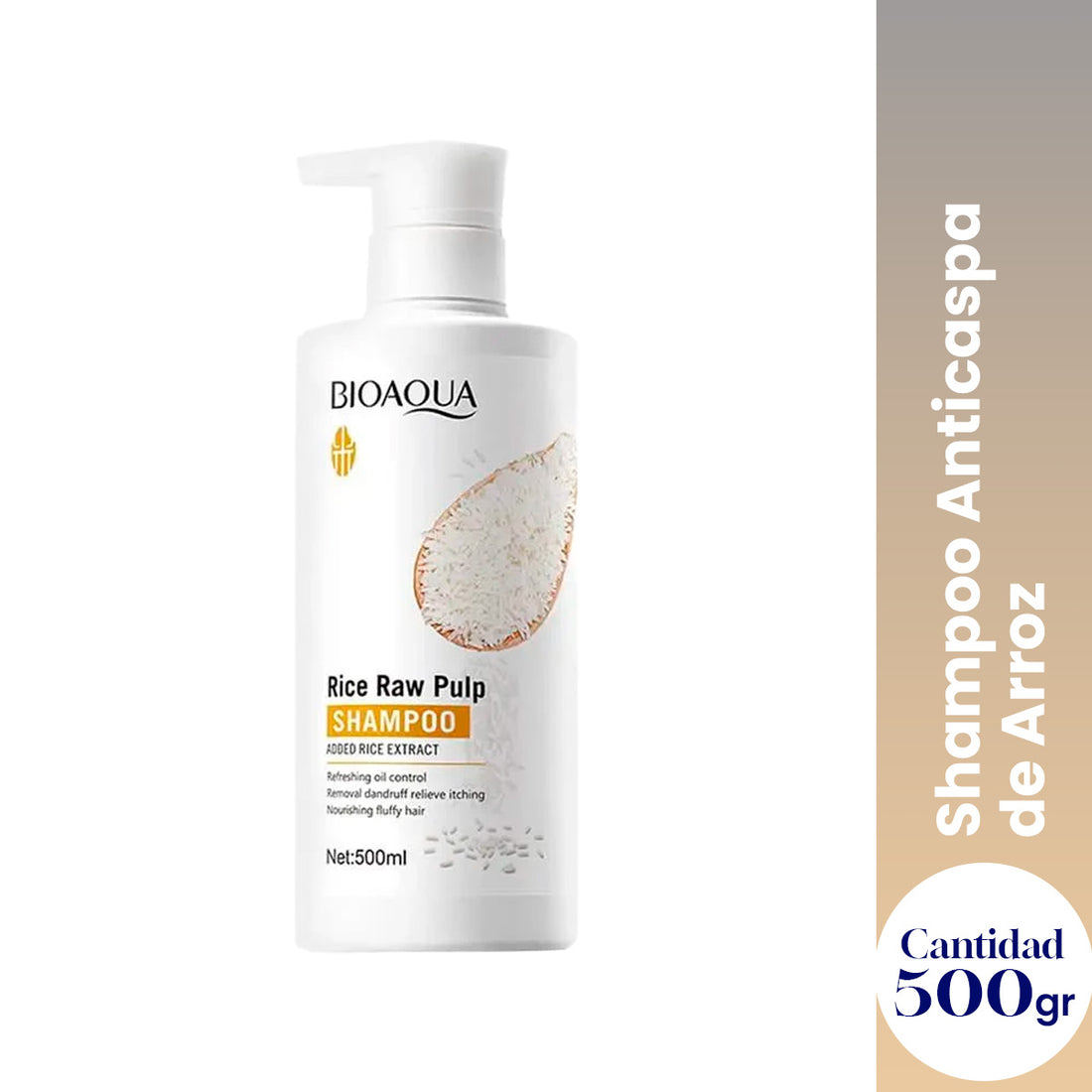 Shampoo Anticaspa de Arroz 500ml - Bioaqua