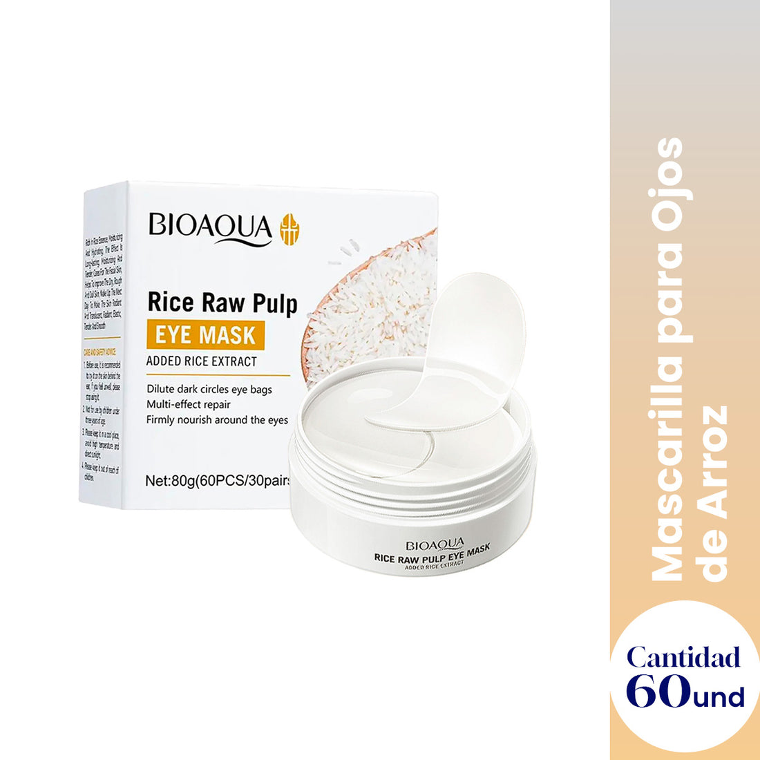 Mascarilla para Ojos de Arroz 60 piezas - Bioaqua