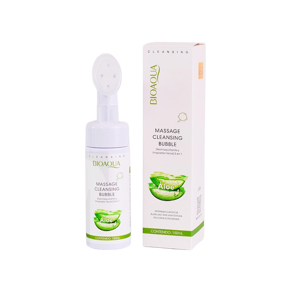 Espuma Limpiadora Facial Aloe 2 En 1 Desmaquillante 150gr - Bioaqua