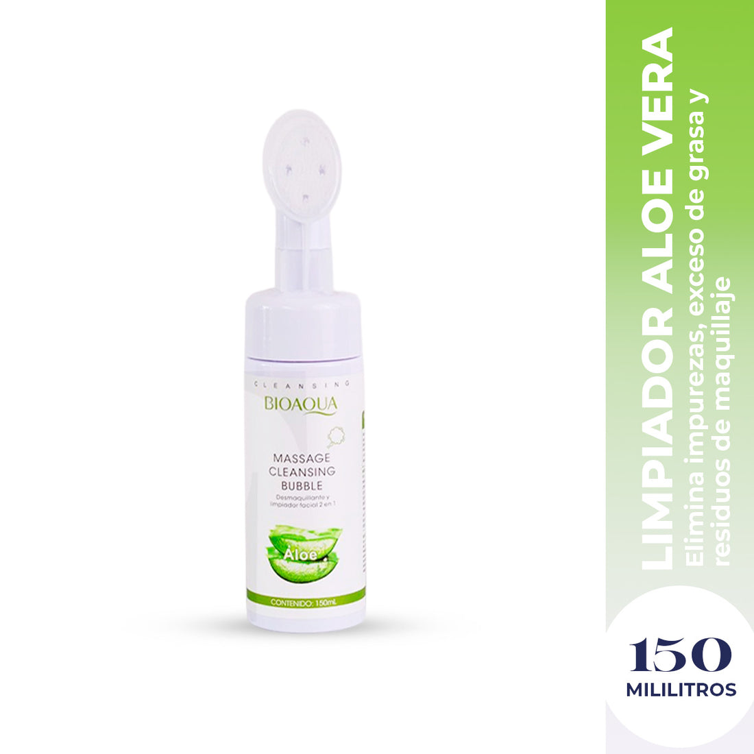 Espuma Limpiadora Facial Aloe 2 En 1 Desmaquillante 150gr - Bioaqua