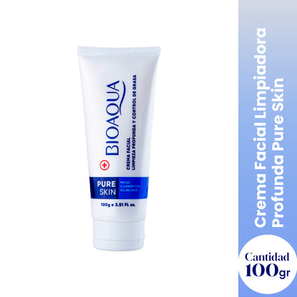 Crema Facial Limpiadora Profunda – Control de Acné y Exceso de Grasa – Pure Skin 100g
