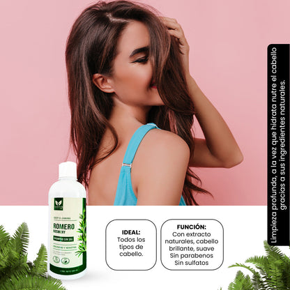 VENA – SHAMPOO ROMERO SIN SAL – HIDRATACIÓN Y BRILLO NATURAL – 500ML