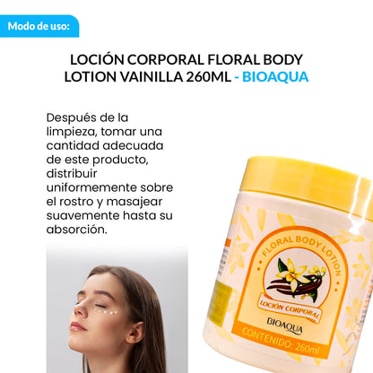 BIOAQUA Loción Corporal de Vainilla – Hidratación Profunda – 260ml