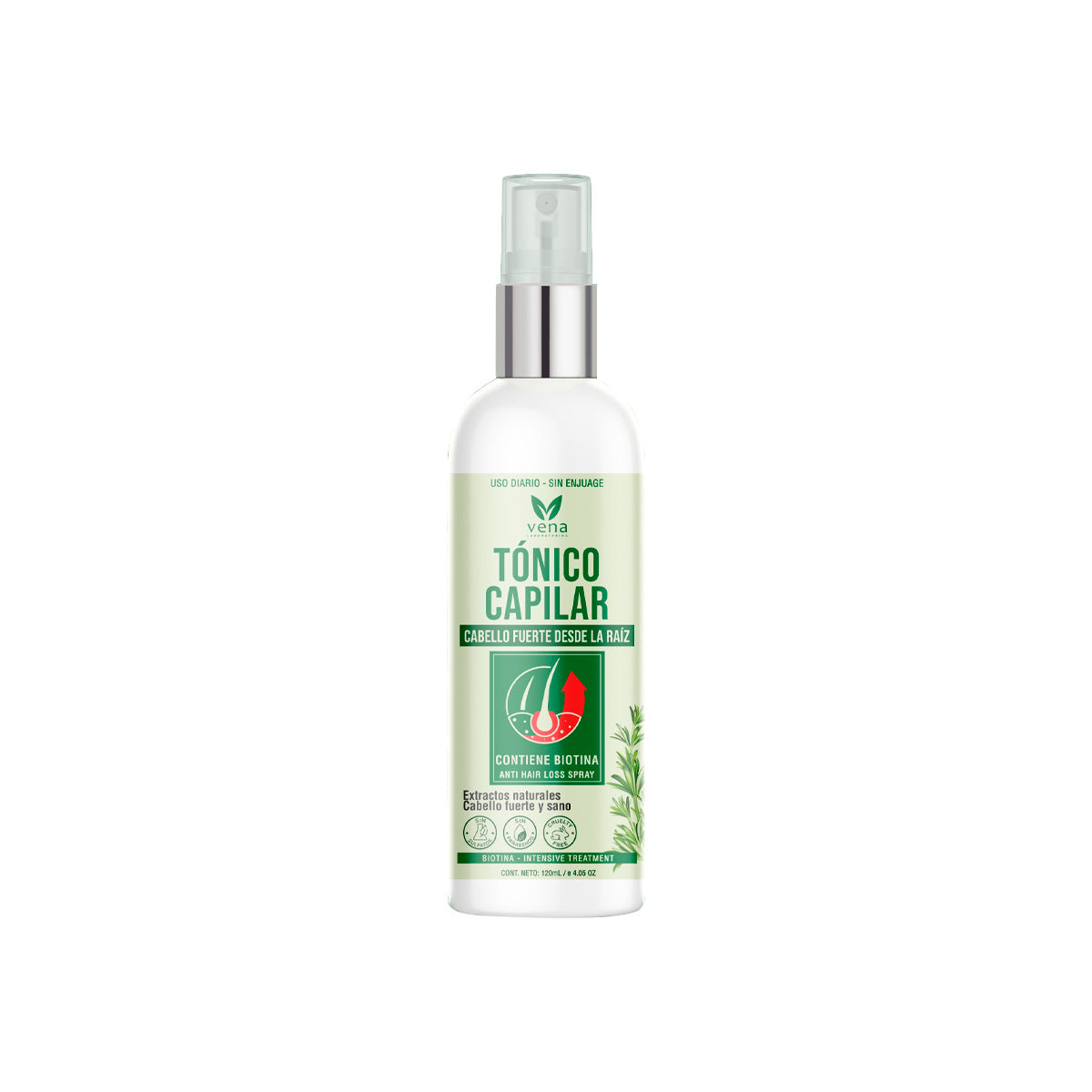 VENA – TÓNICO CAPILAR DE ROMERO – CRECIMIENTO Y FORTALECIMIENTO – 120ML